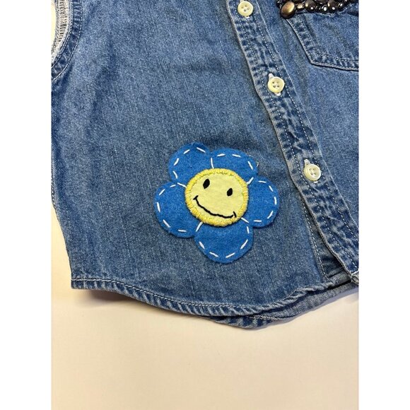 Baby GAP button Down Sleeveless Denim Jean Shirt (18-24 months) - Picture 3 of 8